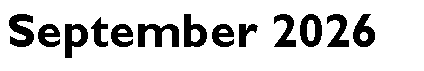Text Box: September 2026